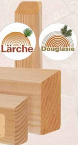 Vierkantlatte Lärche/Douglasie, 2,7 x 4,5 x 100 cm; 200 Stück